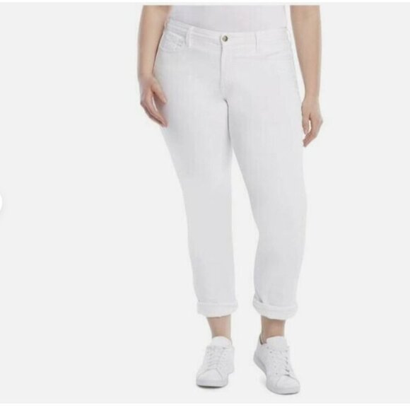 NEW JEN7 BY 7 FOR ALL MANKINDStraight Crop & Roll Jean White sculpting jean 18